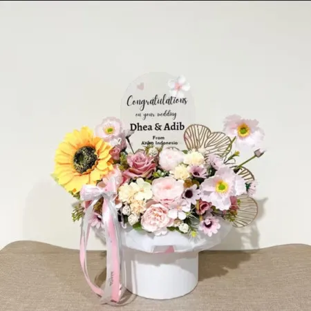 Bloom Box Akrilik Ucapan Wedding Pondok Gede